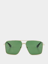 Alexander McQueen Gold & Green Metal Sunglasses