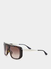 Alexander McQueen Tortoiseshell & Silver Acetate Metal Sunglasses