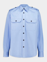 Alexander McQueen Jermyn St. Blue Utility Cotton Shirt