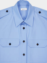Alexander McQueen Jermyn St. Blue Utility Cotton Shirt