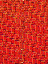 Gucci Orange Printed Silk Shirt with Horsebit Motif