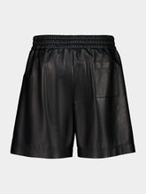 Gucci Black Bonded Leather Jersey Shorts