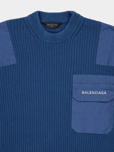 Balenciaga Dark Blue Military Cotton Sweater