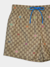 Gucci Beige GG Print Technical Swim Shorts