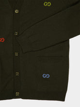 Gucci Forest Green Cashmere Cardigan with GG Intarsia