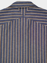 Bottega Veneta Stripe Cotton-Linen Short Sleeve Shirt
