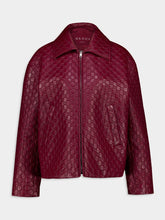 Gucci Rosso Ancora Embossed Leather Jacket