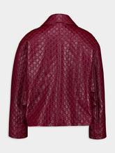 Gucci Rosso Ancora Embossed Leather Jacket