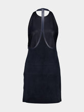 Gucci Dark Blue Suede Halterneck Dress