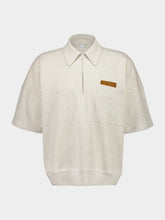 Bottega Veneta Sea Salt Melange Knitted Cotton Polo