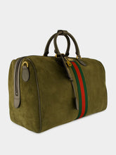 Gucci Dark Green Suede Savoy Duffle Bag