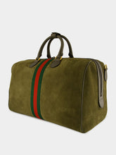 Gucci Dark Green Suede Savoy Duffle Bag