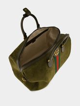 Gucci Dark Green Suede Savoy Duffle Bag