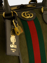 Gucci Dark Green Suede Savoy Duffle Bag