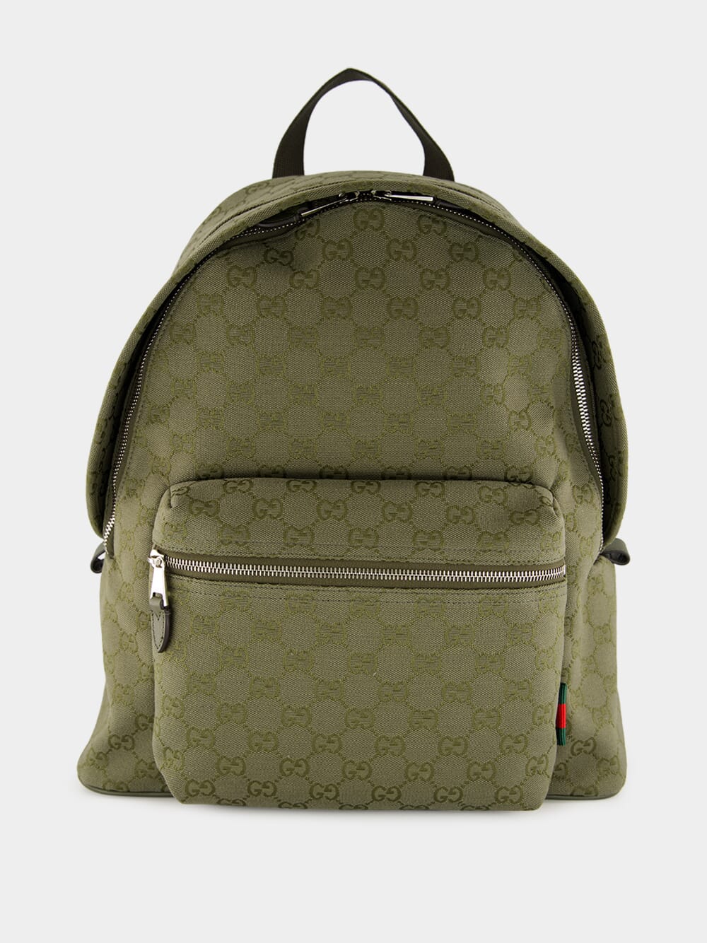 Gucci Forest Green GG Canvas Medium Backpack | Fashion Clinic display picture 3