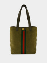 Gucci Dark Green Suede Ophidia Tote Bag