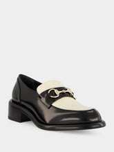 Black and White Patent Leather Loafers