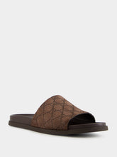Gucci Cocoa Brown Rhein Original GG Suede Slides