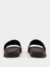 Gucci Cocoa Brown Rhein Original GG Suede Slides