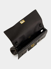 Balenciaga Black Bel Air Embossed Croc Clutch Bag