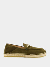Gucci Horsebit Suede Espadrilles in Dark Green
