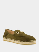 Gucci Horsebit Suede Espadrilles in Dark Green