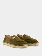 Gucci Horsebit Suede Espadrilles in Dark Green