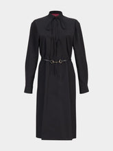 Gucci Black Cotton Dress with Horsebit Belt