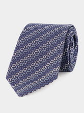 Gucci Dark Blue Horsebit Silk Jacquard Tie