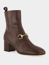 Gucci Dark Brown Leather Ankle Boots with Horsebit