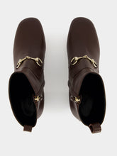 Gucci Dark Brown Leather Ankle Boots with Horsebit