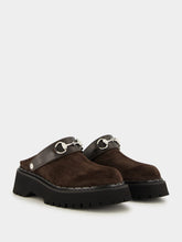 Gucci Dark Brown Suede Mule with Horsebit
