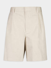 Bottega Veneta Chalk Cotton Linen Twill Shorts