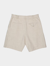 Bottega Veneta Chalk Cotton Linen Twill Shorts
