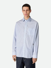 Bottega Veneta Blue White Striped Cotton Poplin Shirt
