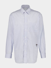 Bottega Veneta Blue White Striped Cotton Poplin Shirt