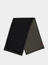Gucci Black and Dark Green Wool Scarf