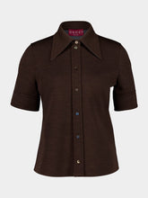 Gucci Dark Brown Wool Cotton Jersey Shirt