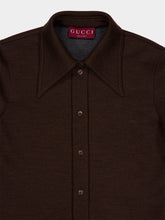 Gucci Dark Brown Wool Cotton Jersey Shirt