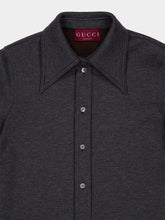 Gucci Dark Grey Wool Cotton Jersey Shirt