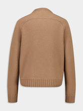 Camel Wool-Cashmere Crewneck Pullover