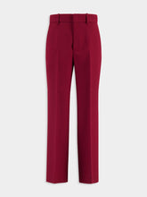 Gucci Rosso Ancora Red Straight-Leg Wool-Silk Trousers