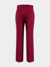 Gucci Rosso Ancora Red Straight-Leg Wool-Silk Trousers