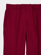 Gucci Rosso Ancora Red Straight-Leg Wool-Silk Trousers
