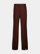 Gucci Chocolate Brown Wide-Leg Wool Trousers