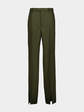 Gucci Shady Green Wool Wide-Leg Trousers