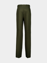 Gucci Shady Green Wool Wide-Leg Trousers