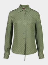 Gucci Dark Green GG Silk Jacquard Shirt