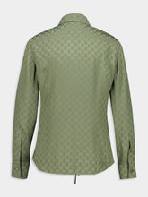 Gucci Dark Green GG Silk Jacquard Shirt