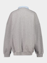 Balenciaga Heather Grey CEO Team Logo Shirt Collar Crewneck